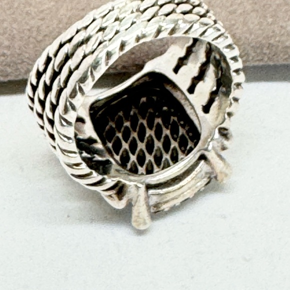 David Yurman Diamond Wheaton 16 x 12 Pave Ring .925  Sz 6.5 - Picture 10 of 11
